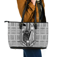 Mabuhay Philippines Festival Leather Tote Bag Philippine Eagle Sun Three Stars Barong Pattern DT05 - Polynesian Pride