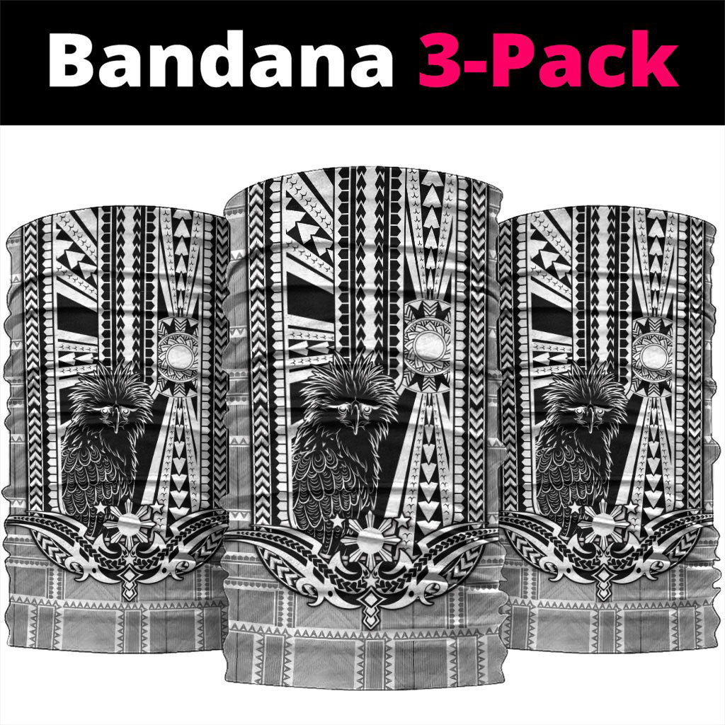 Mabuhay Philippines Festival Neck Gaiter Philippine Eagle Sun Three Stars Barong Pattern DT05 package One Size: 25*50cm Gray - Polynesian Pride