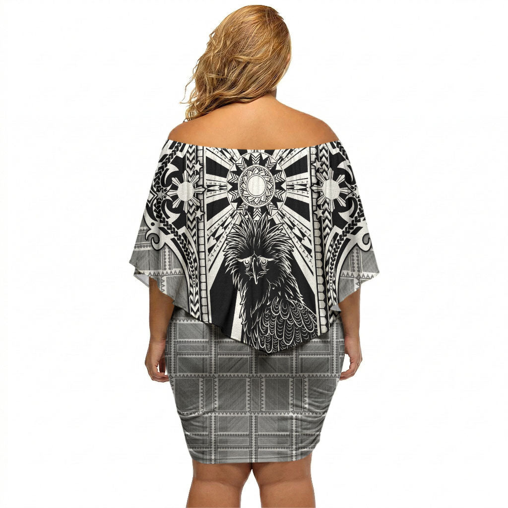 Mabuhay Philippines Festival Off Shoulder Short Dress Philippine Eagle Sun Three Stars Barong Pattern DT05 - Polynesian Pride