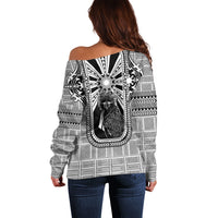 Mabuhay Philippines Festival Off Shoulder Sweater Philippine Eagle Sun Three Stars Barong Pattern DT05 - Polynesian Pride