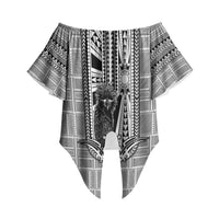 Mabuhay Philippines Festival Off Shoulder Wrap Waist Top Philippine Eagle Sun Three Stars Barong Pattern DT05 - Polynesian Pride