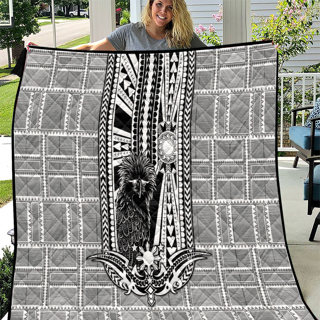 Mabuhay Philippines Festival Quilt Philippine Eagle Sun Three Stars Barong Pattern DT05 Gray - Polynesian Pride