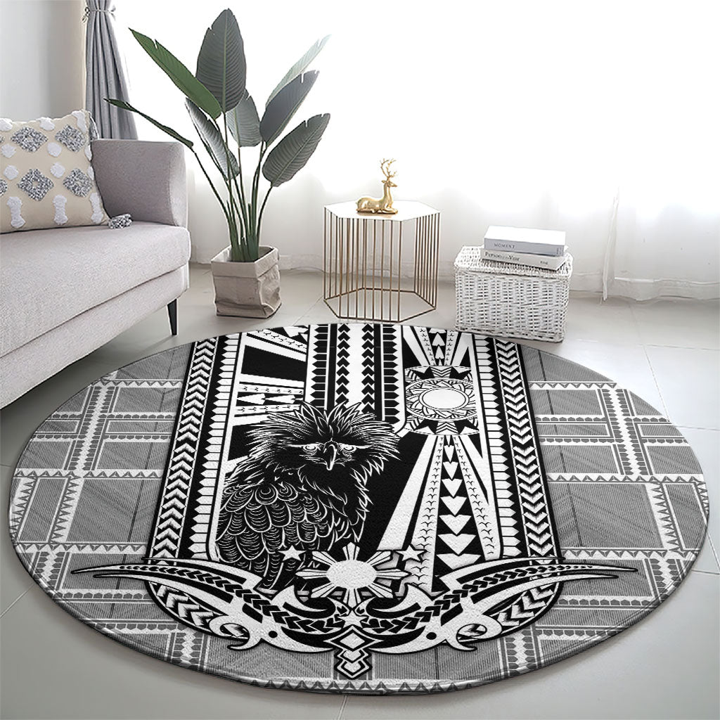 Mabuhay Philippines Festival Round Carpet Philippine Eagle Sun Three Stars Barong Pattern DT05 - Polynesian Pride