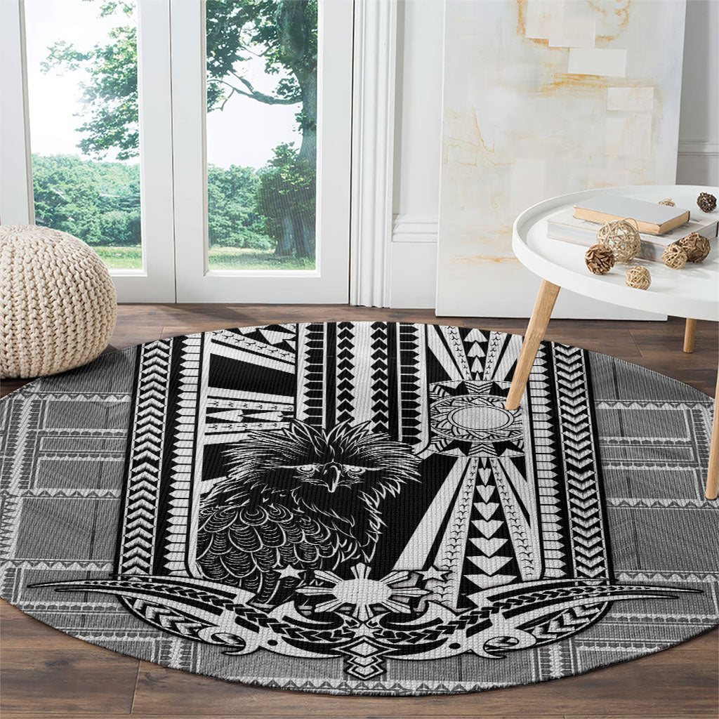 Mabuhay Philippines Festival Round Carpet Philippine Eagle Sun Three Stars Barong Pattern DT05 - Polynesian Pride