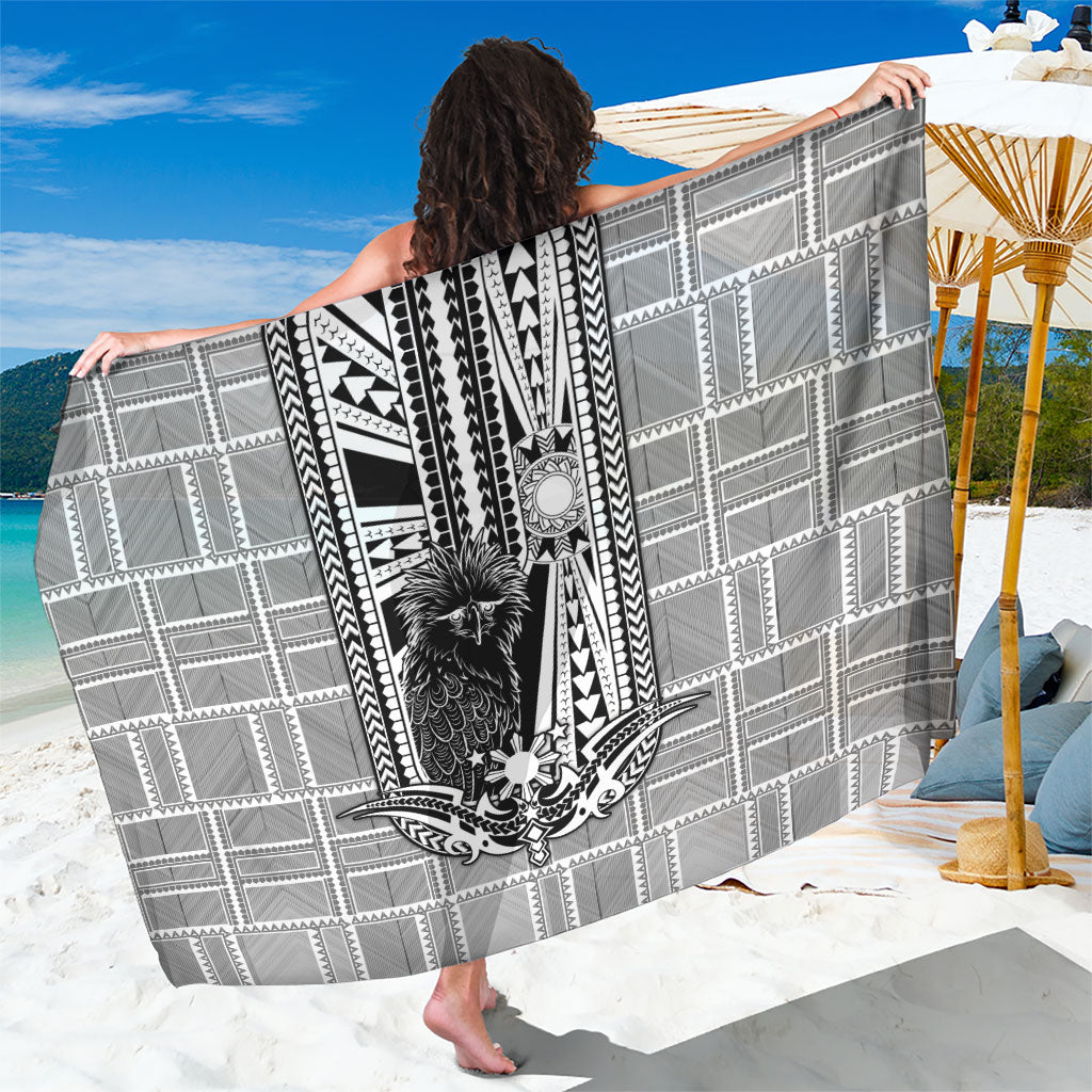 Mabuhay Philippines Festival Sarong Philippine Eagle Sun Three Stars Barong Pattern DT05 One Size 44 x 66 inches Gray - Polynesian Pride