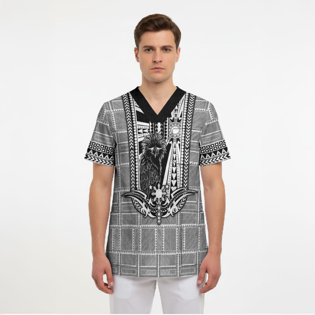 Mabuhay Philippines Festival Scrub Top Philippine Eagle Sun Three Stars Barong Pattern DT05 - Polynesian Pride