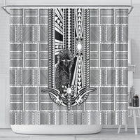 Mabuhay Philippines Festival Shower Curtain Philippine Eagle Sun Three Stars Barong Pattern DT05 - Polynesian Pride
