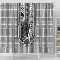 Mabuhay Philippines Festival Shower Curtain Philippine Eagle Sun Three Stars Barong Pattern DT05 - Polynesian Pride
