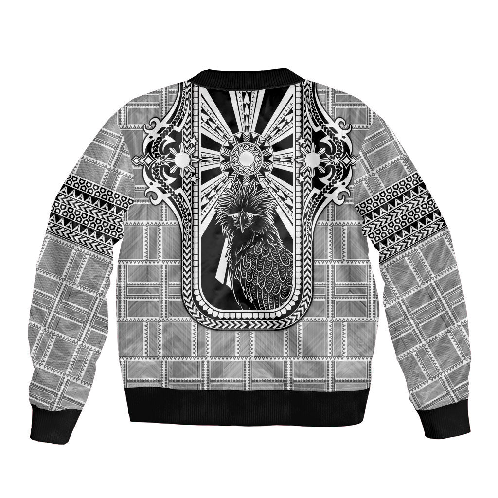 Mabuhay Philippines Festival Sleeve Zip Bomber Jacket Philippine Eagle Sun Three Stars Barong Pattern DT05 - Polynesian Pride