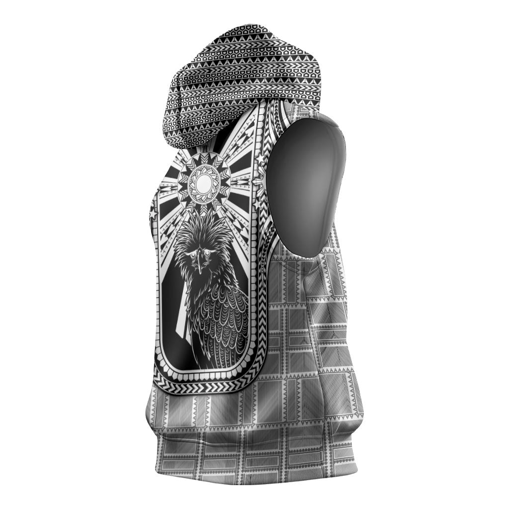 Mabuhay Philippines Festival Sleeveless Hoodie Philippine Eagle Sun Three Stars Barong Pattern DT05 - Polynesian Pride