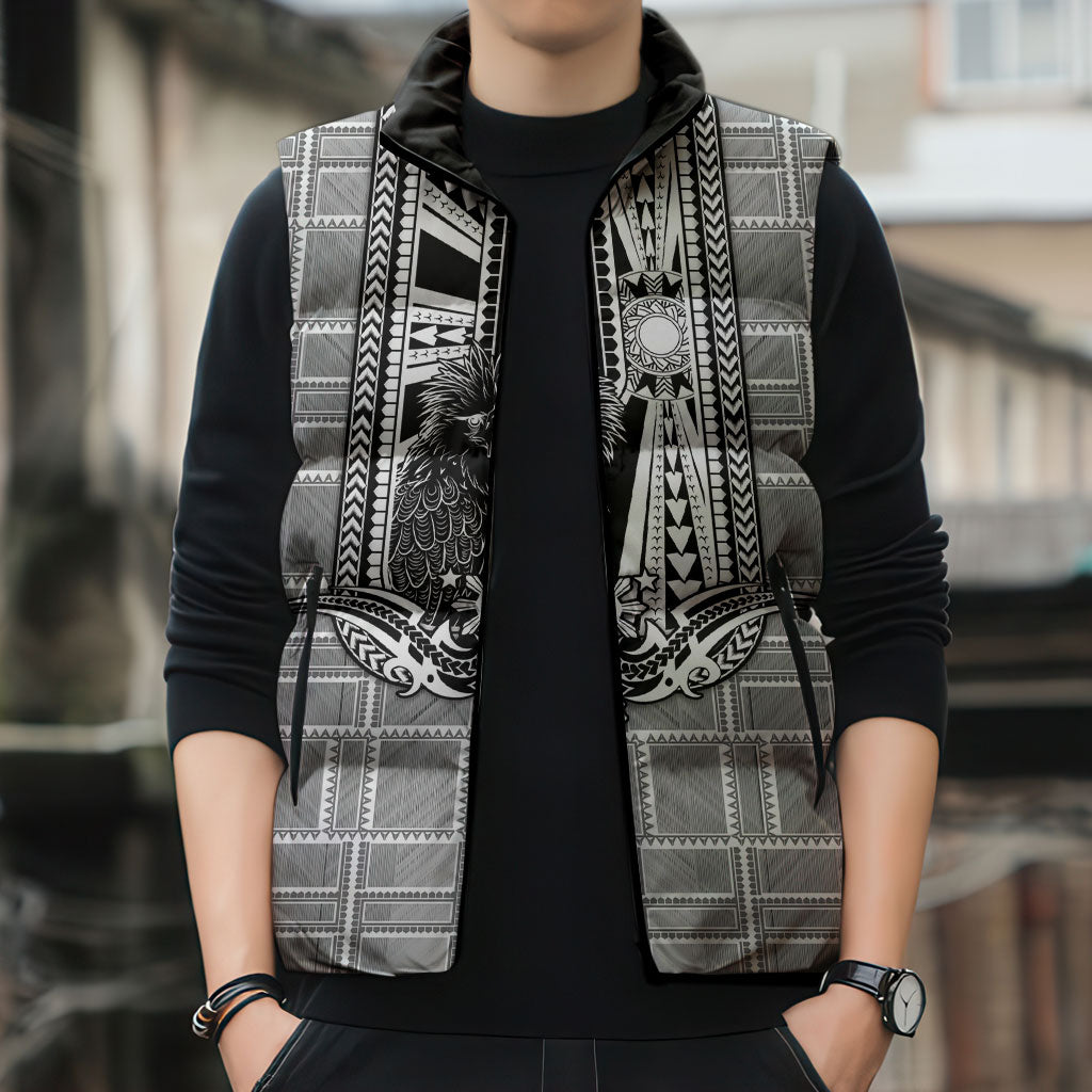 Mabuhay Philippines Festival Sleeveless Puffer Jacket Philippine Eagle Sun Three Stars Barong Pattern DT05 - Polynesian Pride