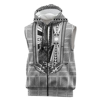 Mabuhay Philippines Festival Sleeveless Zip Hoodie Philippine Eagle Sun Three Stars Barong Pattern DT05 Gray - Polynesian Pride