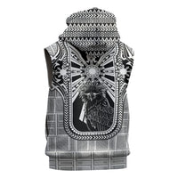 Mabuhay Philippines Festival Sleeveless Zip Hoodie Philippine Eagle Sun Three Stars Barong Pattern DT05 - Polynesian Pride
