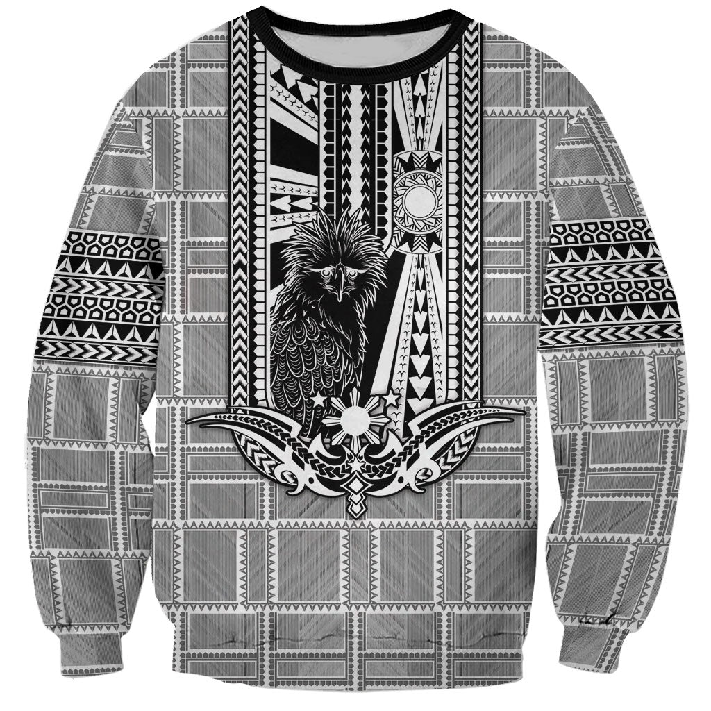 Mabuhay Philippines Festival Sweatshirt Philippine Eagle Sun Three Stars Barong Pattern DT05 Unisex Gray - Polynesian Pride
