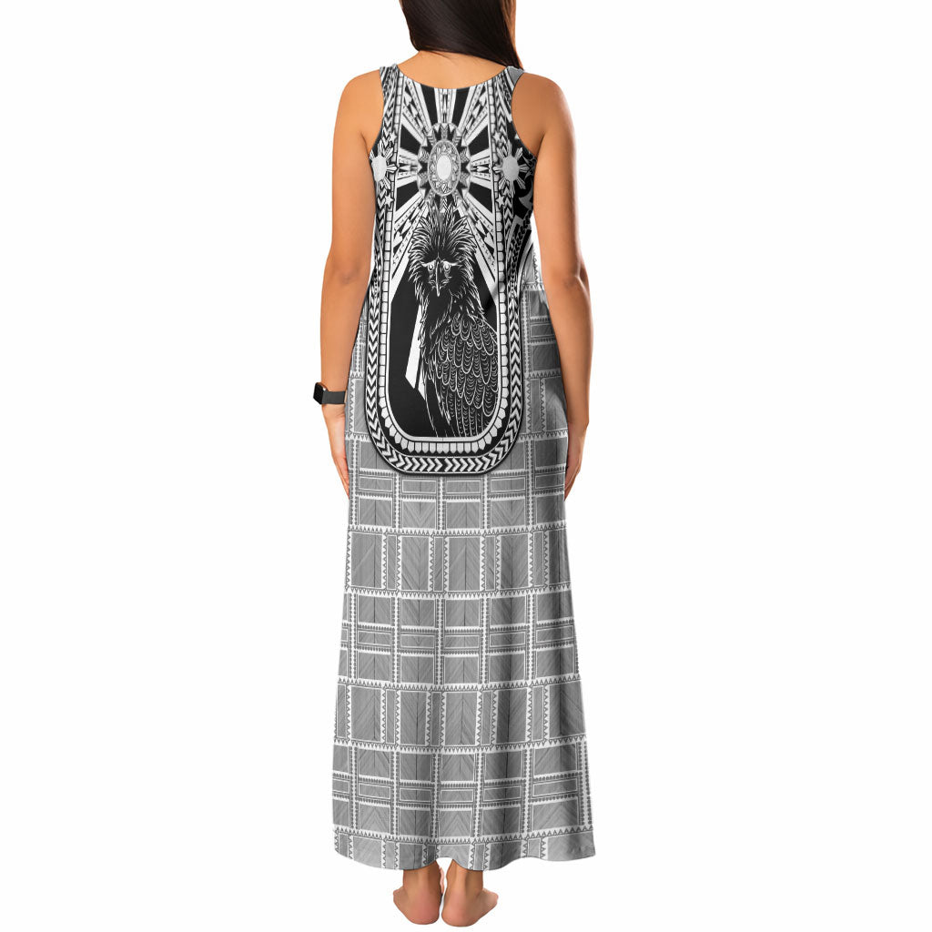Mabuhay Philippines Festival Tank Maxi Dress Philippine Eagle Sun Three Stars Barong Pattern DT05 - Polynesian Pride
