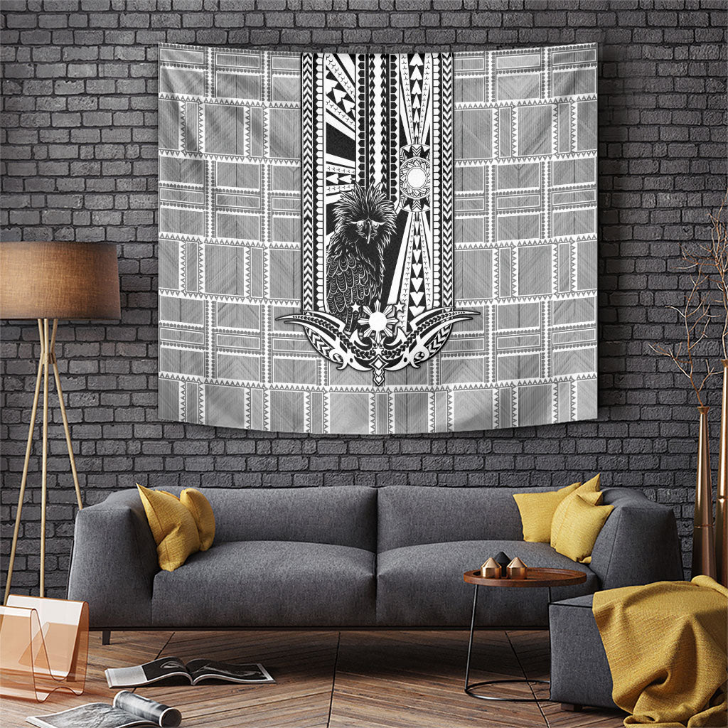 Mabuhay Philippines Festival Tapestry Philippine Eagle Sun Three Stars Barong Pattern DT05 Gray - Polynesian Pride