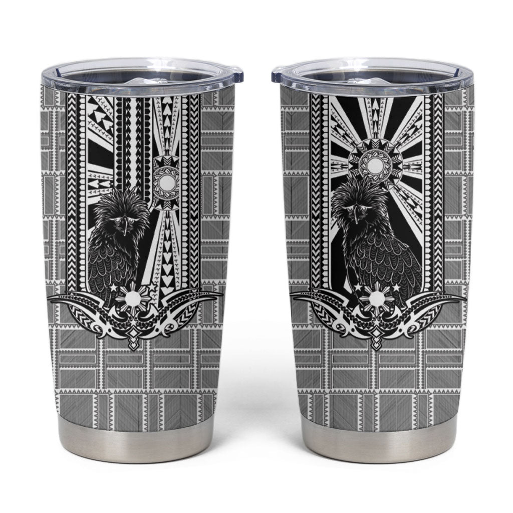 Mabuhay Philippines Festival Tumbler Cup Philippine Eagle Sun Three Stars Barong Pattern DT05 Gray - Polynesian Pride