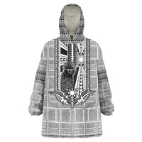 Mabuhay Philippines Festival Wearable Blanket Hoodie Philippine Eagle Sun Three Stars Barong Pattern DT05 One Size Gray - Polynesian Pride