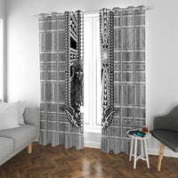 Mabuhay Philippines Festival Window Curtain Philippine Eagle Sun Three Stars Barong Pattern DT05 With Grommets Gray - Polynesian Pride