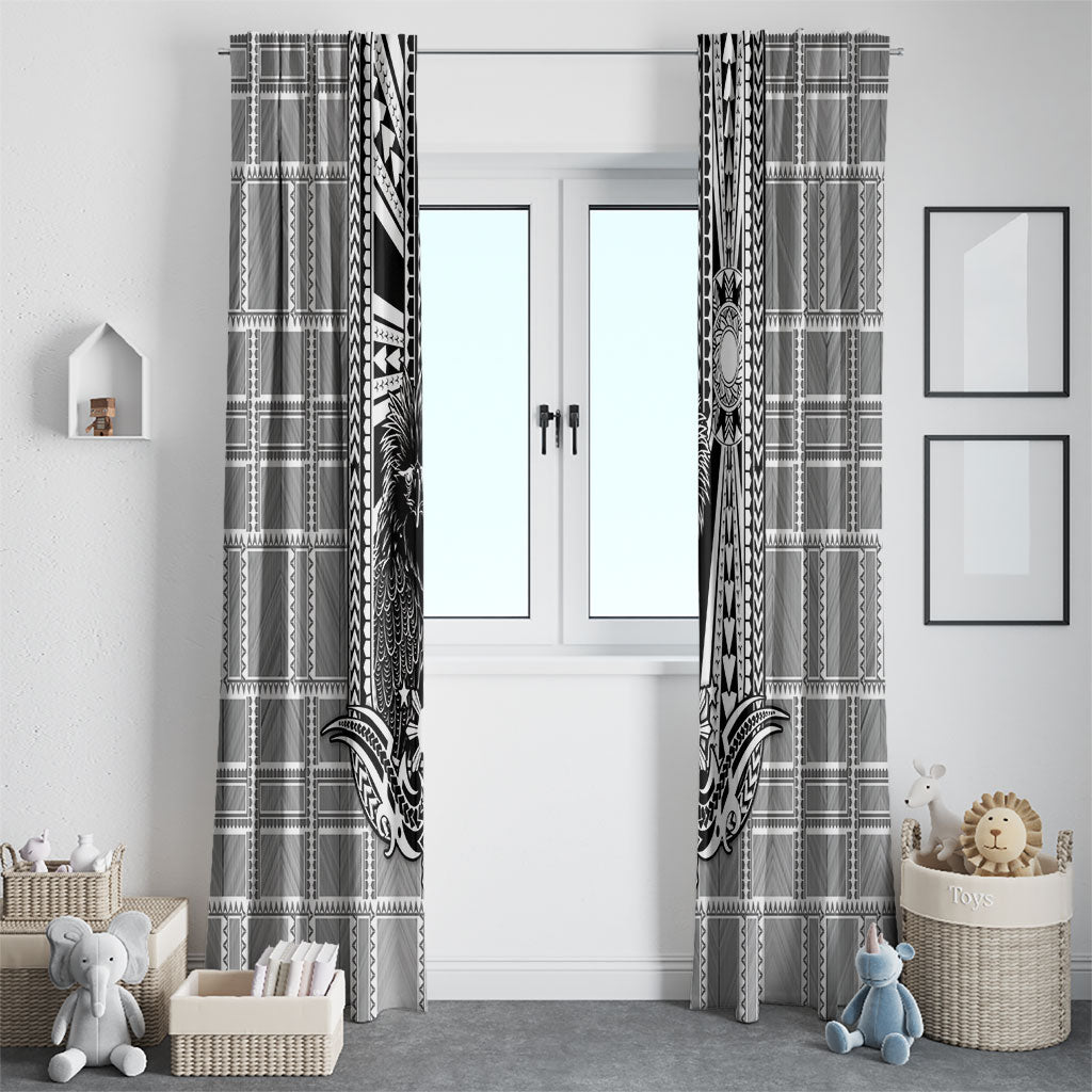 Mabuhay Philippines Festival Window Curtain Philippine Eagle Sun Three Stars Barong Pattern DT05 - Polynesian Pride
