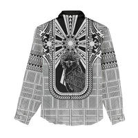 Mabuhay Philippines Festival Women Casual Shirt Philippine Eagle Sun Three Stars Barong Pattern DT05 - Polynesian Pride