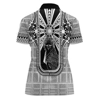 Mabuhay Philippines Festival Women Polo Shirt Philippine Eagle Sun Three Stars Barong Pattern DT05 - Polynesian Pride