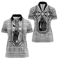 Mabuhay Philippines Festival Women Polo Shirt Philippine Eagle Sun Three Stars Barong Pattern DT05 - Polynesian Pride