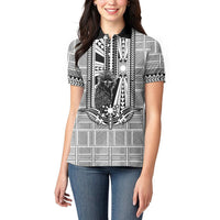 Mabuhay Philippines Festival Women Polo Shirt Philippine Eagle Sun Three Stars Barong Pattern DT05 - Polynesian Pride