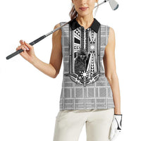 Mabuhay Philippines Festival Women Sleeveless Polo Shirt Philippine Eagle Sun Three Stars Barong Pattern DT05 - Polynesian Pride