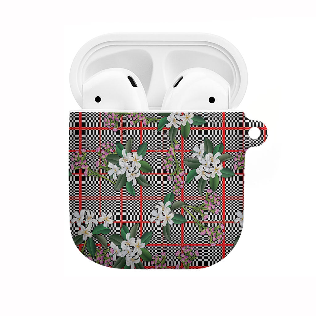 Red Binakol Motifs With Jasminum Sambac AirPods Case Mabuhay Philippines Festival DT05 Red - Polynesian Pride