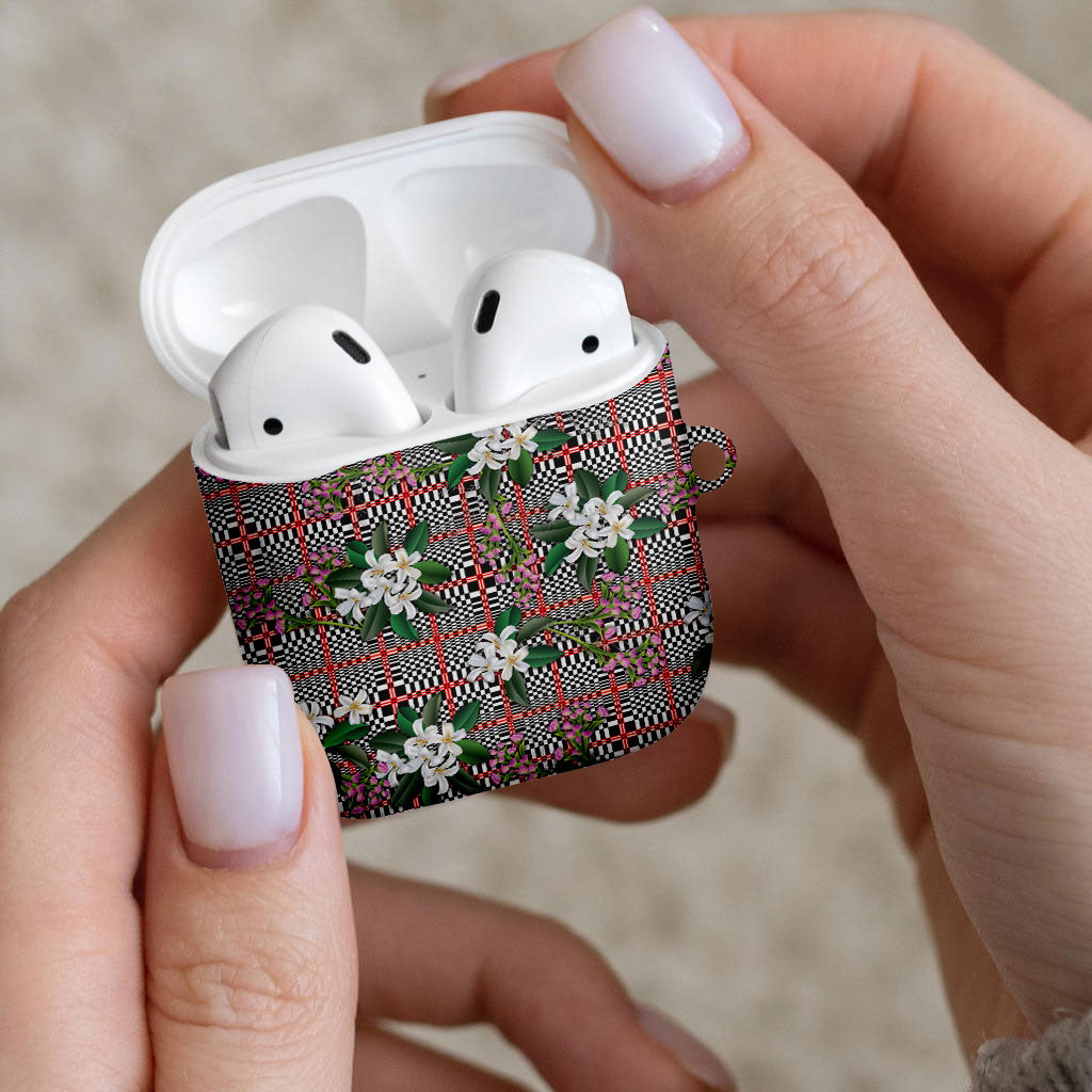Red Binakol Motifs With Jasminum Sambac AirPods Case Mabuhay Philippines Festival DT05 - Polynesian Pride