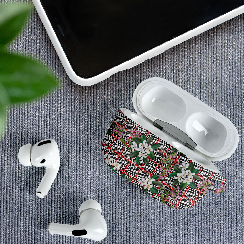Red Binakol Motifs With Jasminum Sambac AirPods Case Mabuhay Philippines Festival DT05 - Polynesian Pride