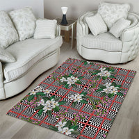 Red Binakol Motifs With Jasminum Sambac Area Rug Mabuhay Philippines Festival DT05 - Polynesian Pride