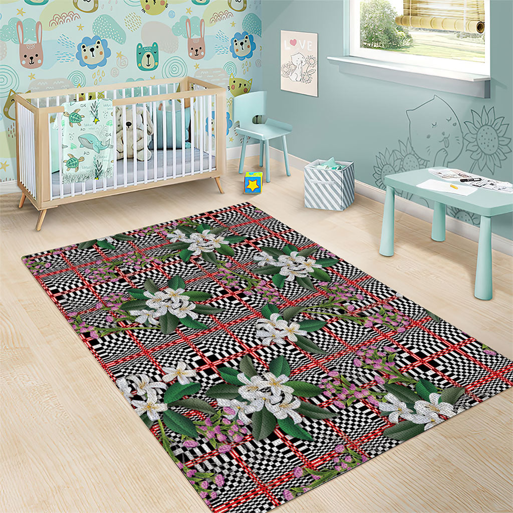 Red Binakol Motifs With Jasminum Sambac Area Rug Mabuhay Philippines Festival DT05 - Polynesian Pride
