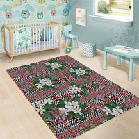 Red Binakol Motifs With Jasminum Sambac Area Rug Mabuhay Philippines Festival DT05 - Polynesian Pride
