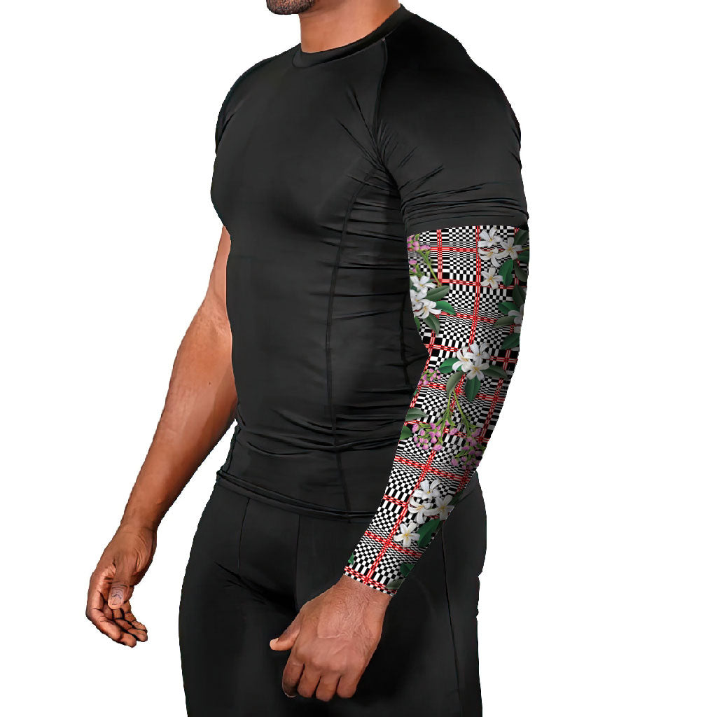 Red Binakol Motifs With Jasminum Sambac Arm Sleeves Mabuhay Philippines Festival DT05 - Polynesian Pride