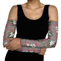 Red Binakol Motifs With Jasminum Sambac Arm Sleeves Mabuhay Philippines Festival DT05 - Polynesian Pride