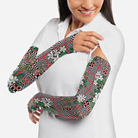 Red Binakol Motifs With Jasminum Sambac Arm Sleeves Mabuhay Philippines Festival DT05 - Polynesian Pride