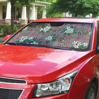Red Binakol Motifs With Jasminum Sambac Auto Sun Shade Mabuhay Philippines Festival DT05 - Polynesian Pride