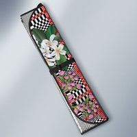 Red Binakol Motifs With Jasminum Sambac Auto Sun Shade Mabuhay Philippines Festival DT05 - Polynesian Pride