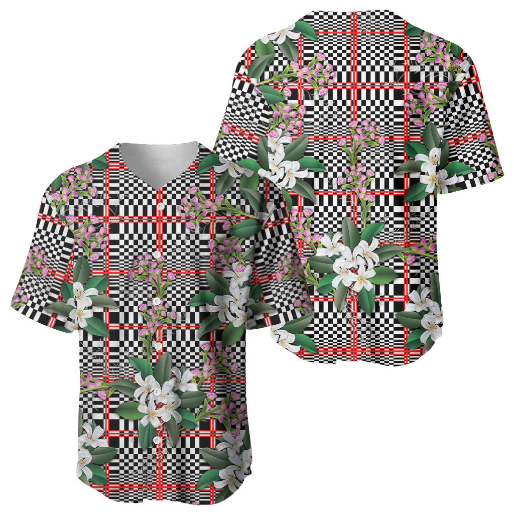 Red Binakol Motifs With Jasminum Sambac Baseball Jersey Mabuhay Philippines Festival DT05 - Polynesian Pride