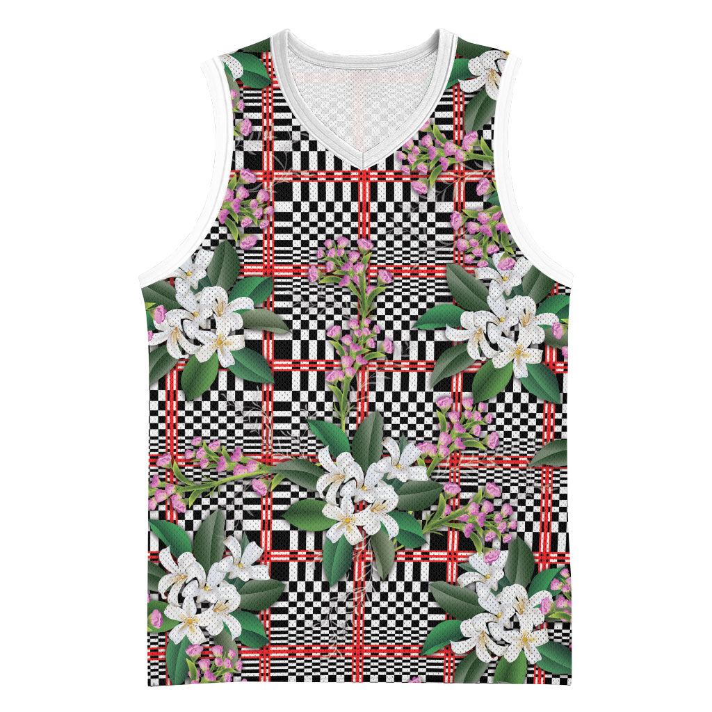 Red Binakol Motifs With Jasminum Sambac Basketball Jersey Mabuhay Philippines Festival
