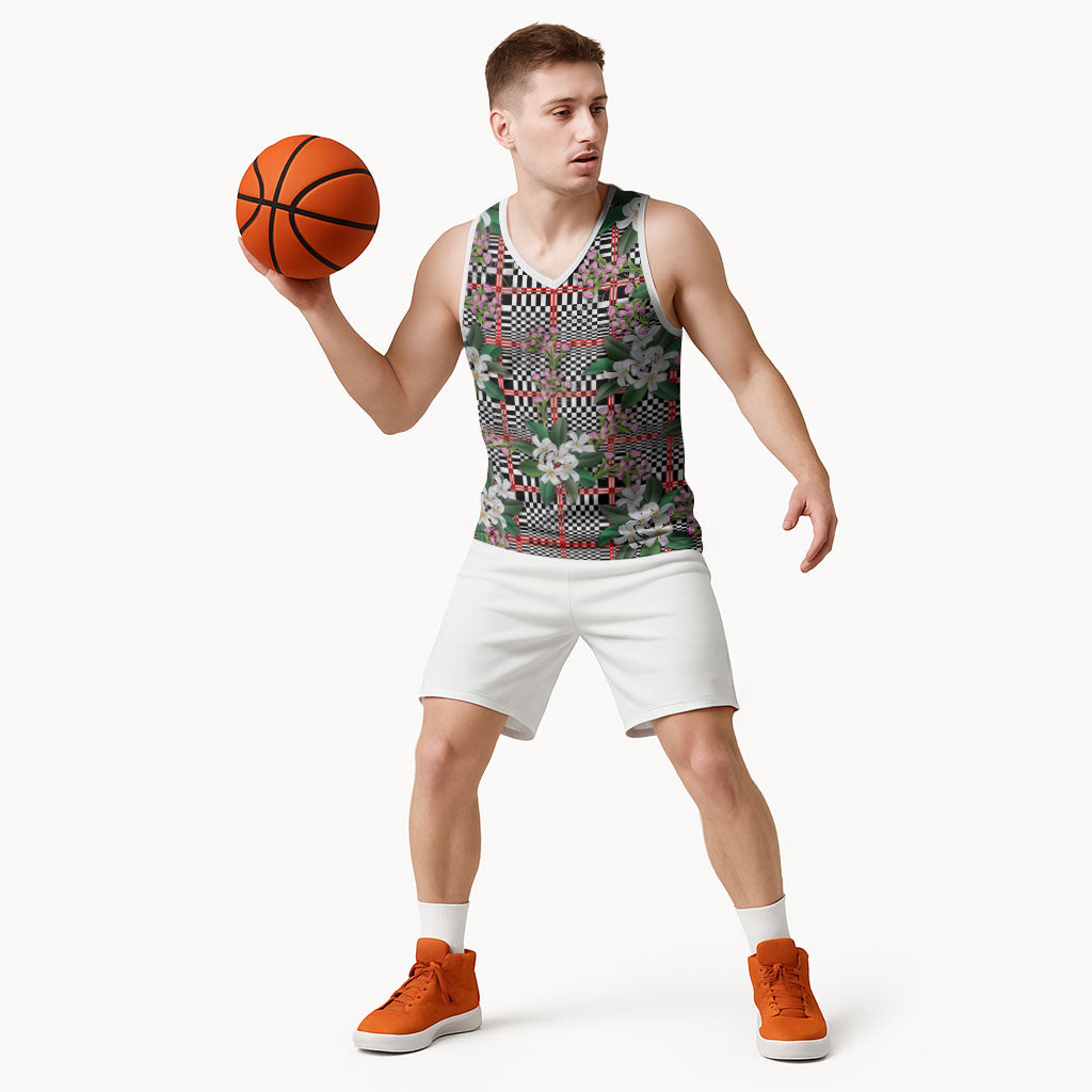 Red Binakol Motifs With Jasminum Sambac Basketball Jersey Mabuhay Philippines Festival DT05 - Polynesian Pride