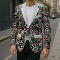 Red Binakol Motifs With Jasminum Sambac Blazer Mabuhay Philippines Festival DT05 - Polynesian Pride