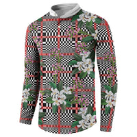 Red Binakol Motifs With Jasminum Sambac Button Sweatshirt Mabuhay Philippines Festival DT05 - Polynesian Pride