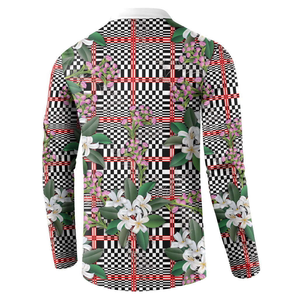 Red Binakol Motifs With Jasminum Sambac Button Sweatshirt Mabuhay Philippines Festival DT05 - Polynesian Pride