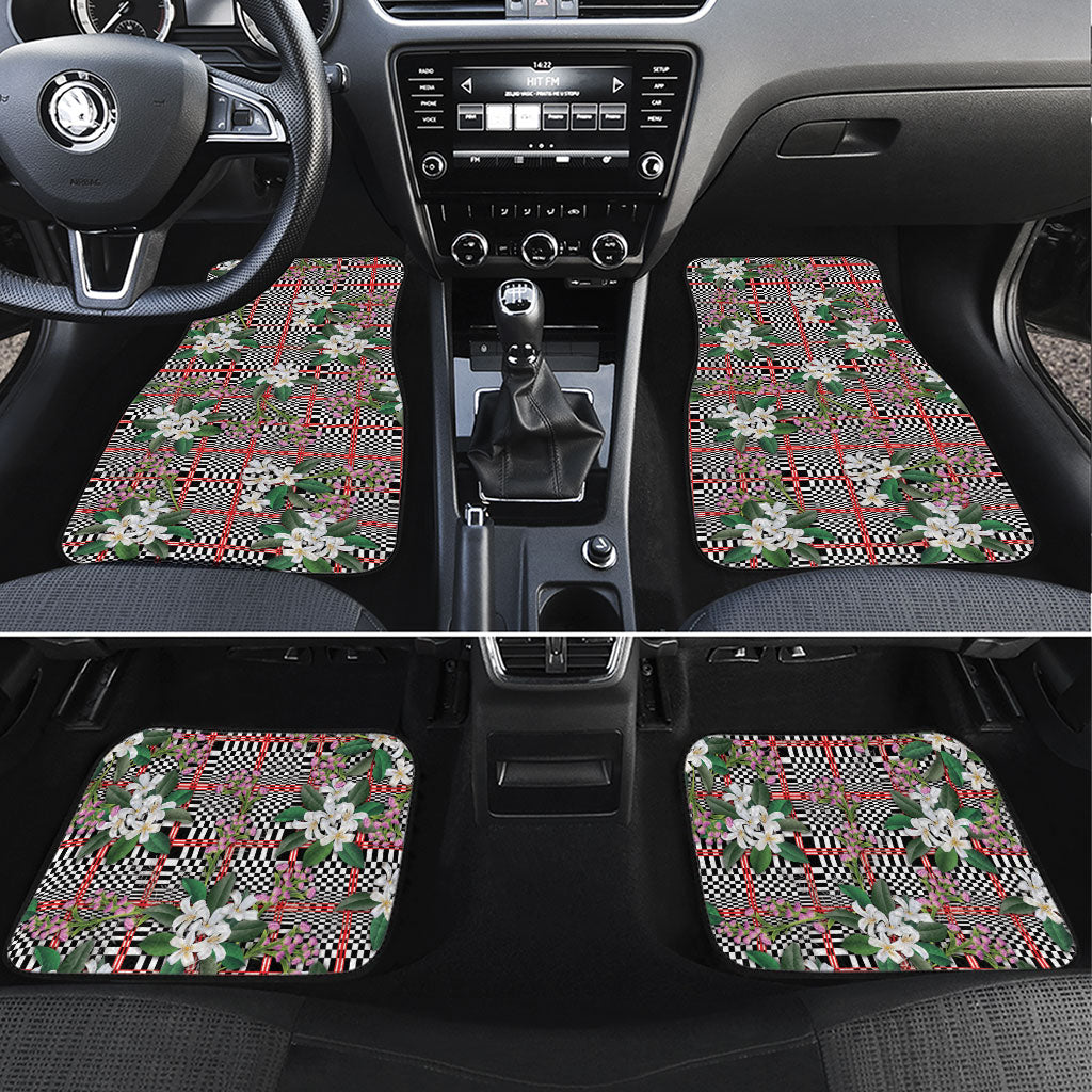 Red Binakol Motifs With Jasminum Sambac Car Mats Mabuhay Philippines Festival DT05 Set 4pcs Red - Polynesian Pride