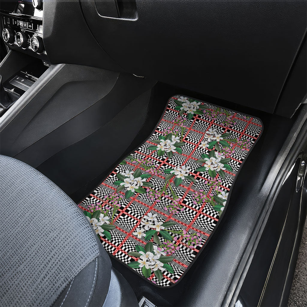 Red Binakol Motifs With Jasminum Sambac Car Mats Mabuhay Philippines Festival DT05 - Polynesian Pride