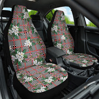 Red Binakol Motifs With Jasminum Sambac Car Seat Cover Mabuhay Philippines Festival DT05 One Size Red - Polynesian Pride
