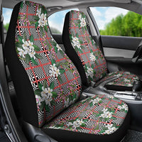 Red Binakol Motifs With Jasminum Sambac Car Seat Cover Mabuhay Philippines Festival DT05 - Polynesian Pride